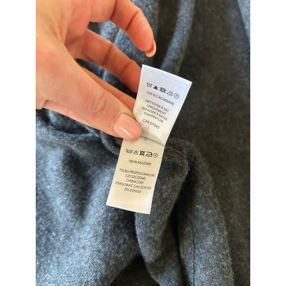 Max Studio 100% Cashmere Long Cardigan Womens M Gray Open Front Minimalist - Picture 9 of 12